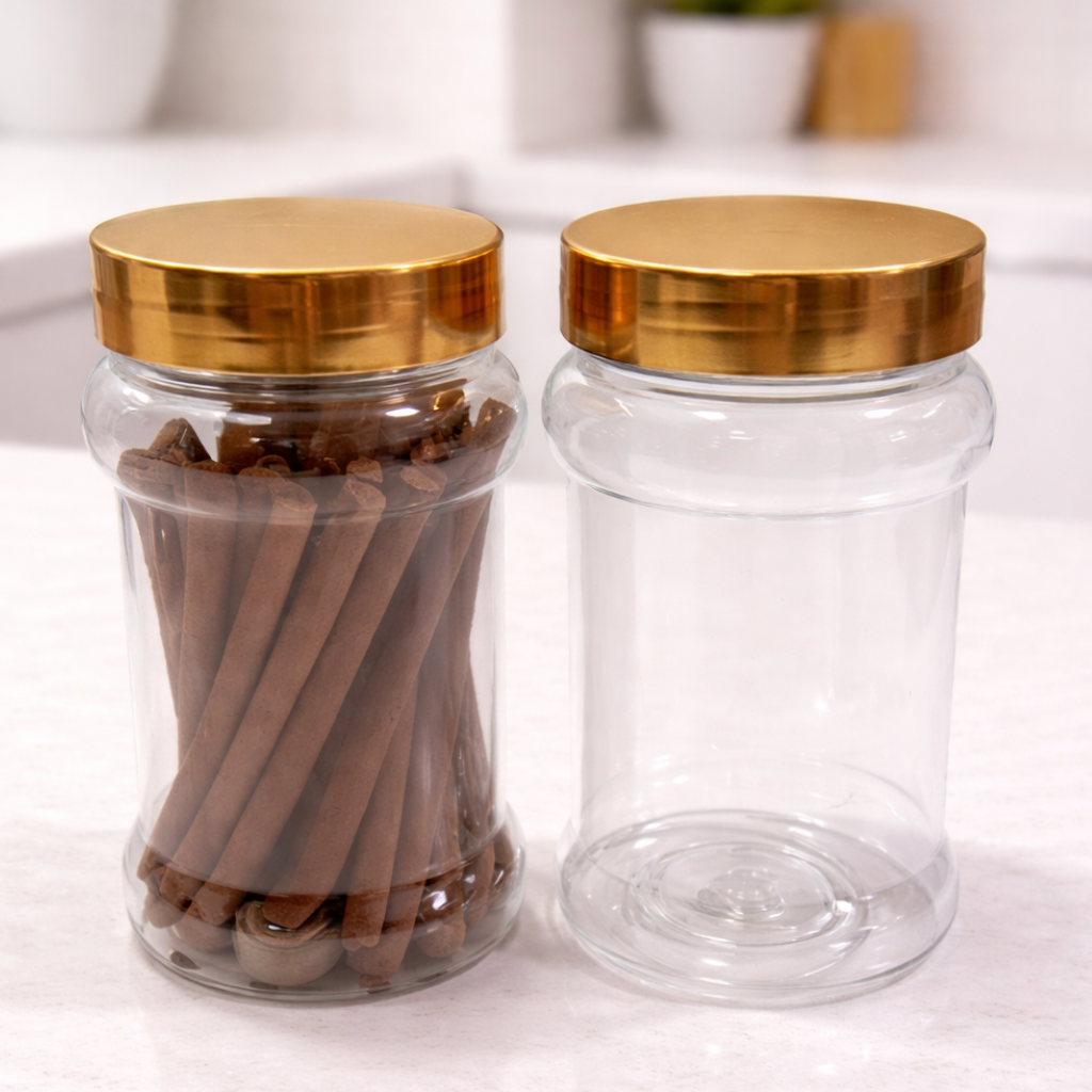 Screw Cap Transparent Plastic Dhoopstick Jar